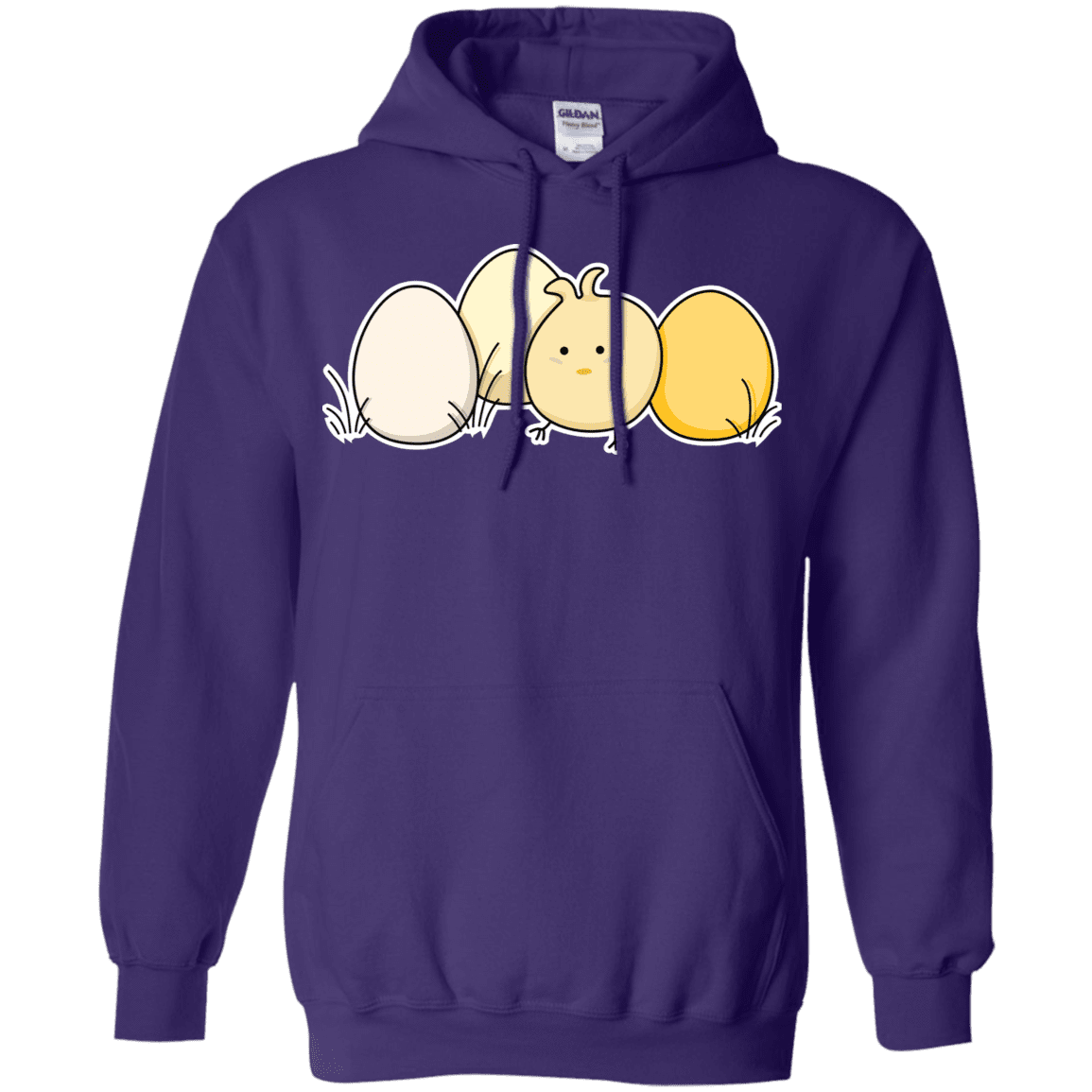 Sweatshirts Purple / S Kawaii Easter Chick and Eggs Pullover Hoodie