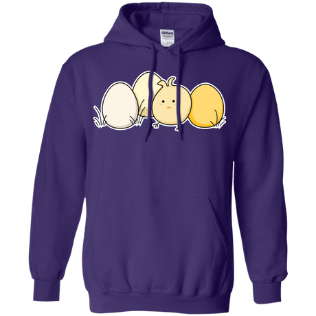 Sweatshirts Purple / S Kawaii Easter Chick and Eggs Pullover Hoodie