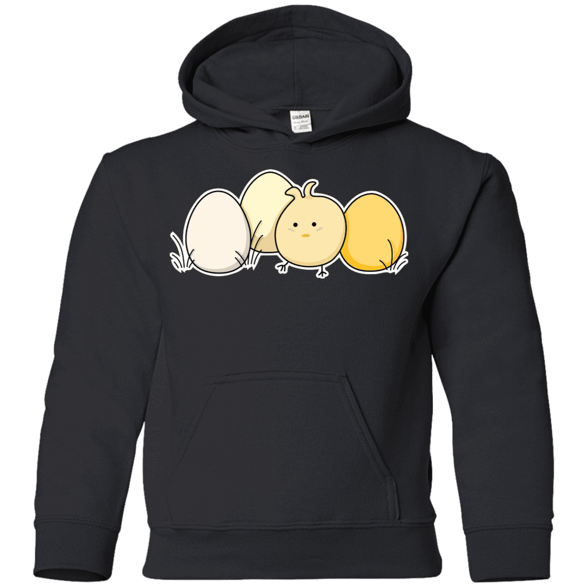 Sweatshirts Black / YS Kawaii Easter Chick and Eggs Youth Hoodie