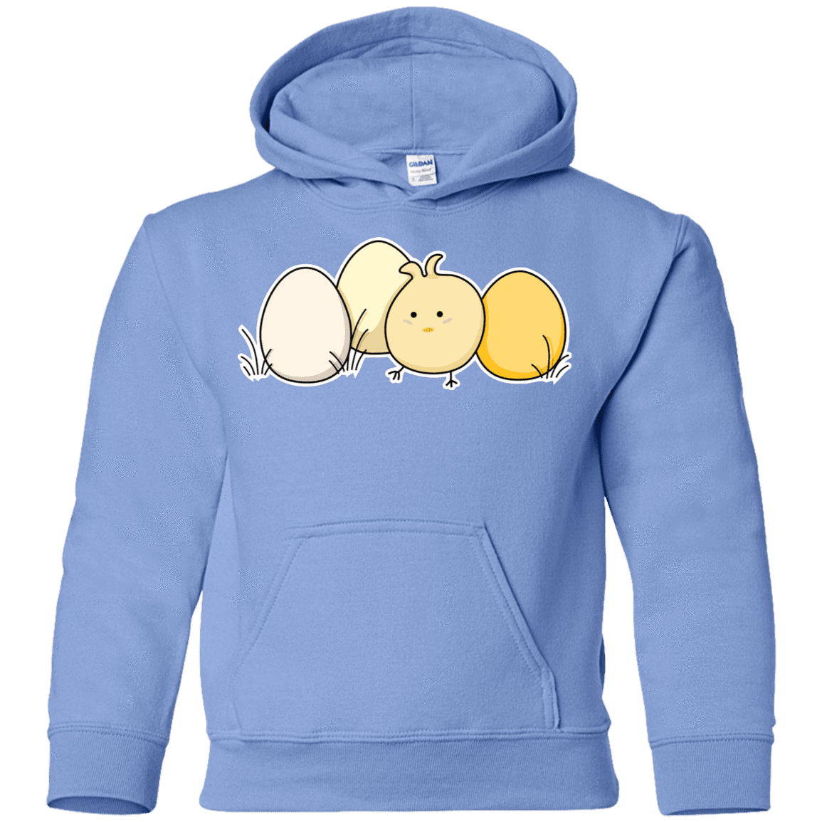 Sweatshirts Carolina Blue / YS Kawaii Easter Chick and Eggs Youth Hoodie