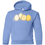 Sweatshirts Carolina Blue / YS Kawaii Easter Chick and Eggs Youth Hoodie