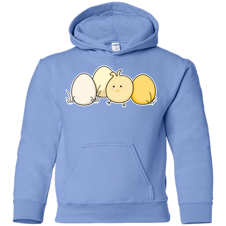 Sweatshirts Carolina Blue / YS Kawaii Easter Chick and Eggs Youth Hoodie