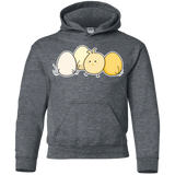 Sweatshirts Dark Heather / YS Kawaii Easter Chick and Eggs Youth Hoodie