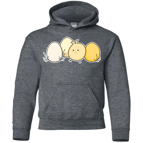 Sweatshirts Dark Heather / YS Kawaii Easter Chick and Eggs Youth Hoodie