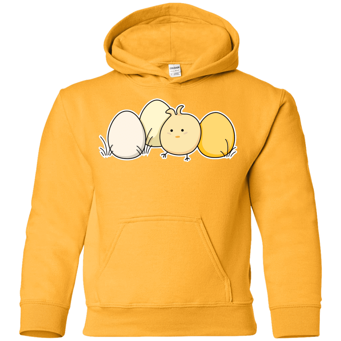 Sweatshirts Gold / YS Kawaii Easter Chick and Eggs Youth Hoodie