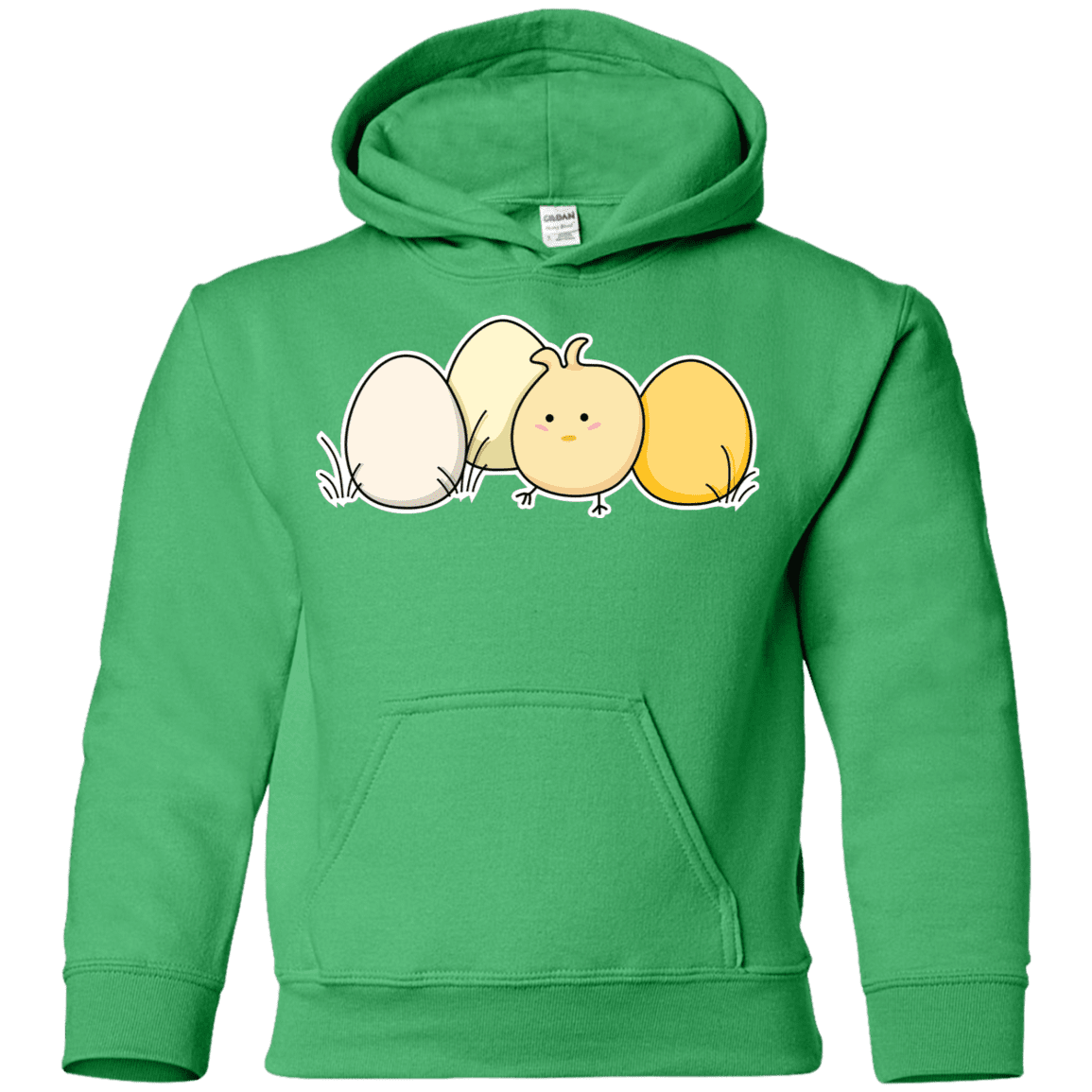 Sweatshirts Irish Green / YS Kawaii Easter Chick and Eggs Youth Hoodie