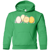 Sweatshirts Irish Green / YS Kawaii Easter Chick and Eggs Youth Hoodie