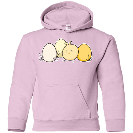 Sweatshirts Light Pink / YS Kawaii Easter Chick and Eggs Youth Hoodie