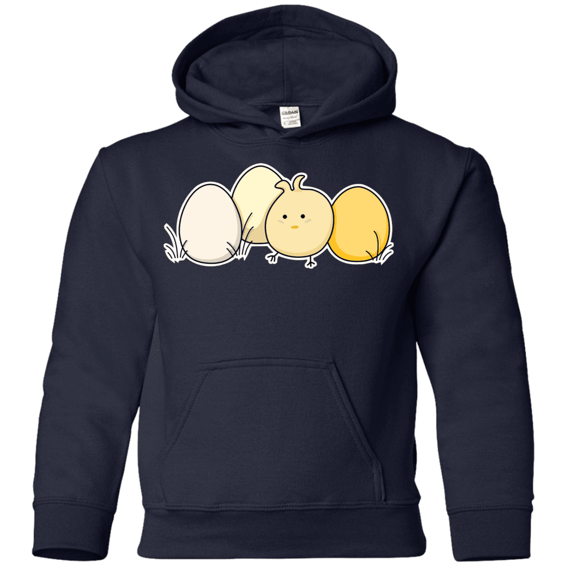 Sweatshirts Navy / YS Kawaii Easter Chick and Eggs Youth Hoodie