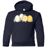 Sweatshirts Navy / YS Kawaii Easter Chick and Eggs Youth Hoodie