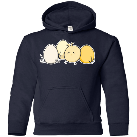 Sweatshirts Navy / YS Kawaii Easter Chick and Eggs Youth Hoodie