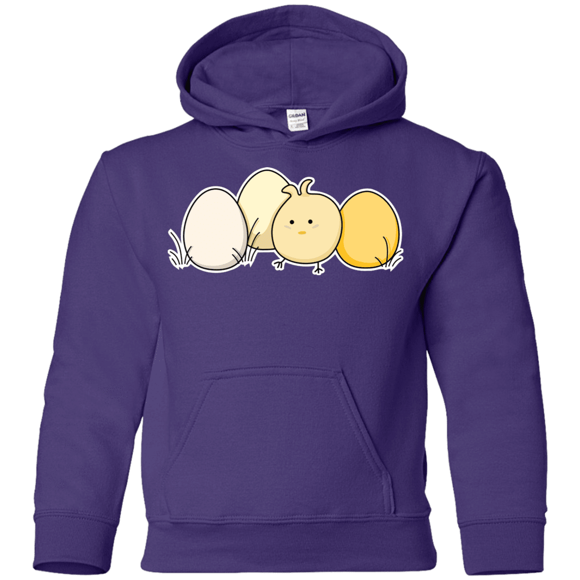 Sweatshirts Purple / YS Kawaii Easter Chick and Eggs Youth Hoodie