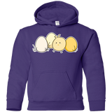 Sweatshirts Purple / YS Kawaii Easter Chick and Eggs Youth Hoodie