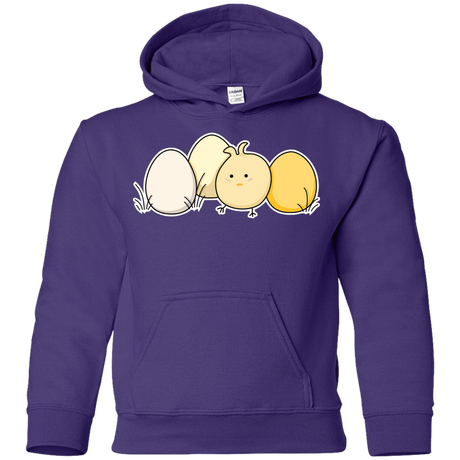 Sweatshirts Purple / YS Kawaii Easter Chick and Eggs Youth Hoodie