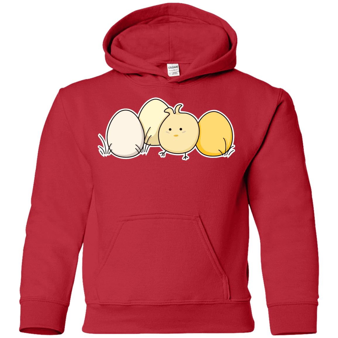 Sweatshirts Red / YS Kawaii Easter Chick and Eggs Youth Hoodie