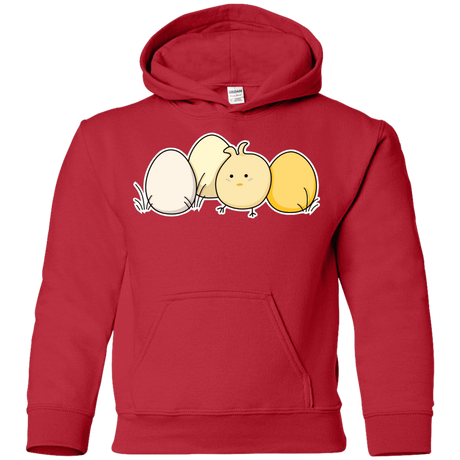 Sweatshirts Red / YS Kawaii Easter Chick and Eggs Youth Hoodie