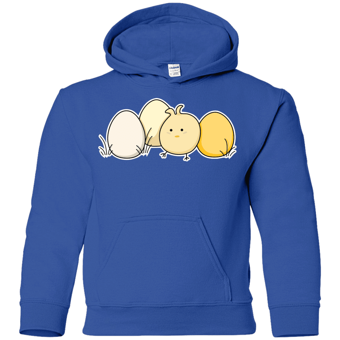 Sweatshirts Royal / YS Kawaii Easter Chick and Eggs Youth Hoodie