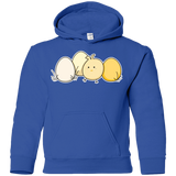 Sweatshirts Royal / YS Kawaii Easter Chick and Eggs Youth Hoodie