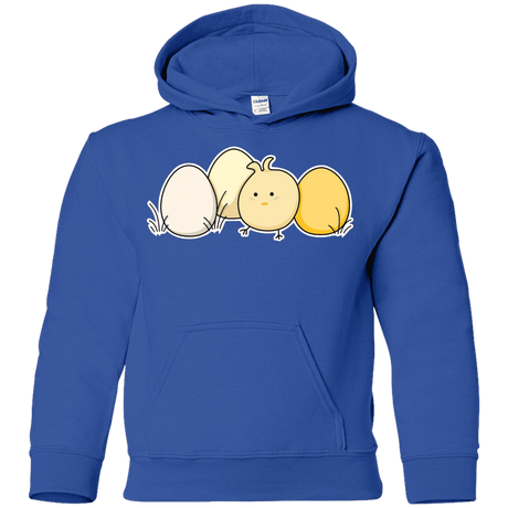 Sweatshirts Royal / YS Kawaii Easter Chick and Eggs Youth Hoodie