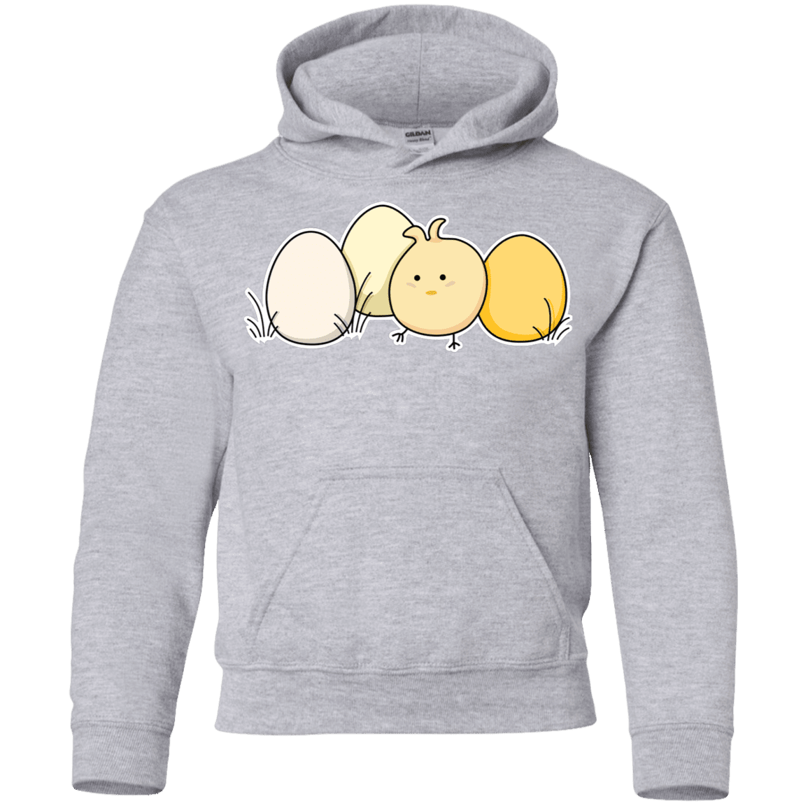 Sweatshirts Sport Grey / YS Kawaii Easter Chick and Eggs Youth Hoodie