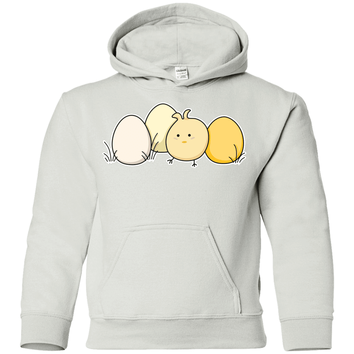 Sweatshirts White / YS Kawaii Easter Chick and Eggs Youth Hoodie