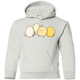 Sweatshirts White / YS Kawaii Easter Chick and Eggs Youth Hoodie