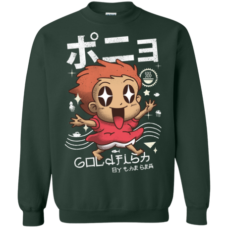 Sweatshirts Forest Green / Small Kawaii Gold Fish Crewneck Sweatshirt