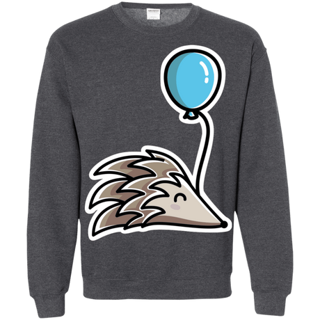 Sweatshirts Dark Heather / S Kawaii Hedgehog with Balloon Crewneck Sweatshirt