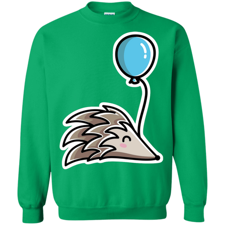 Sweatshirts Irish Green / S Kawaii Hedgehog with Balloon Crewneck Sweatshirt