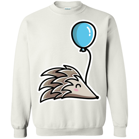 Sweatshirts White / S Kawaii Hedgehog with Balloon Crewneck Sweatshirt