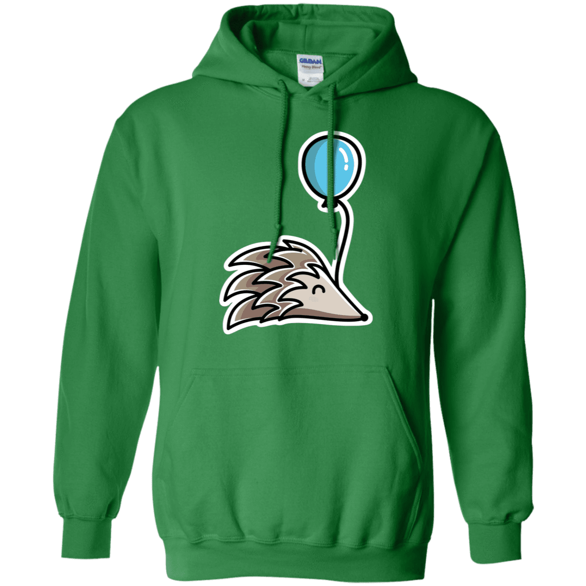 Sweatshirts Irish Green / S Kawaii Hedgehog with Balloon Pullover Hoodie