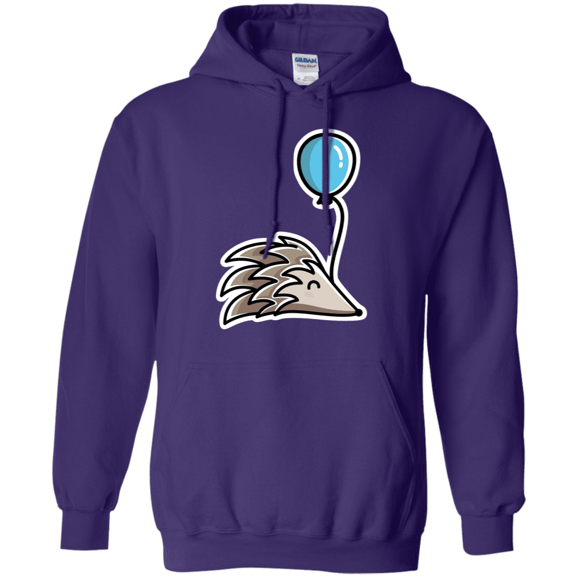 Sweatshirts Purple / S Kawaii Hedgehog with Balloon Pullover Hoodie