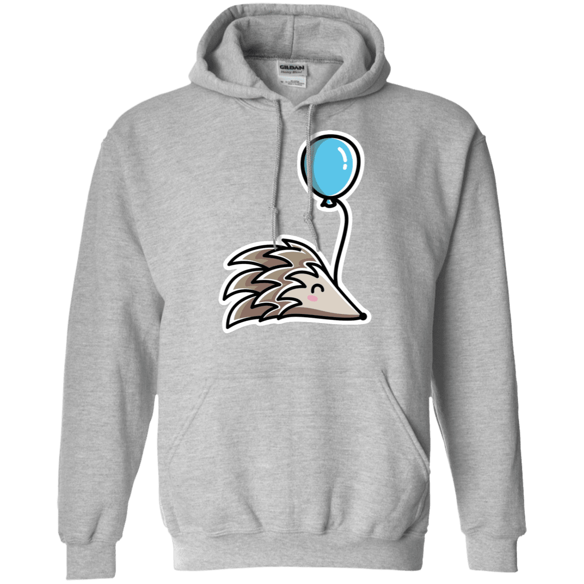 Sweatshirts Sport Grey / S Kawaii Hedgehog with Balloon Pullover Hoodie