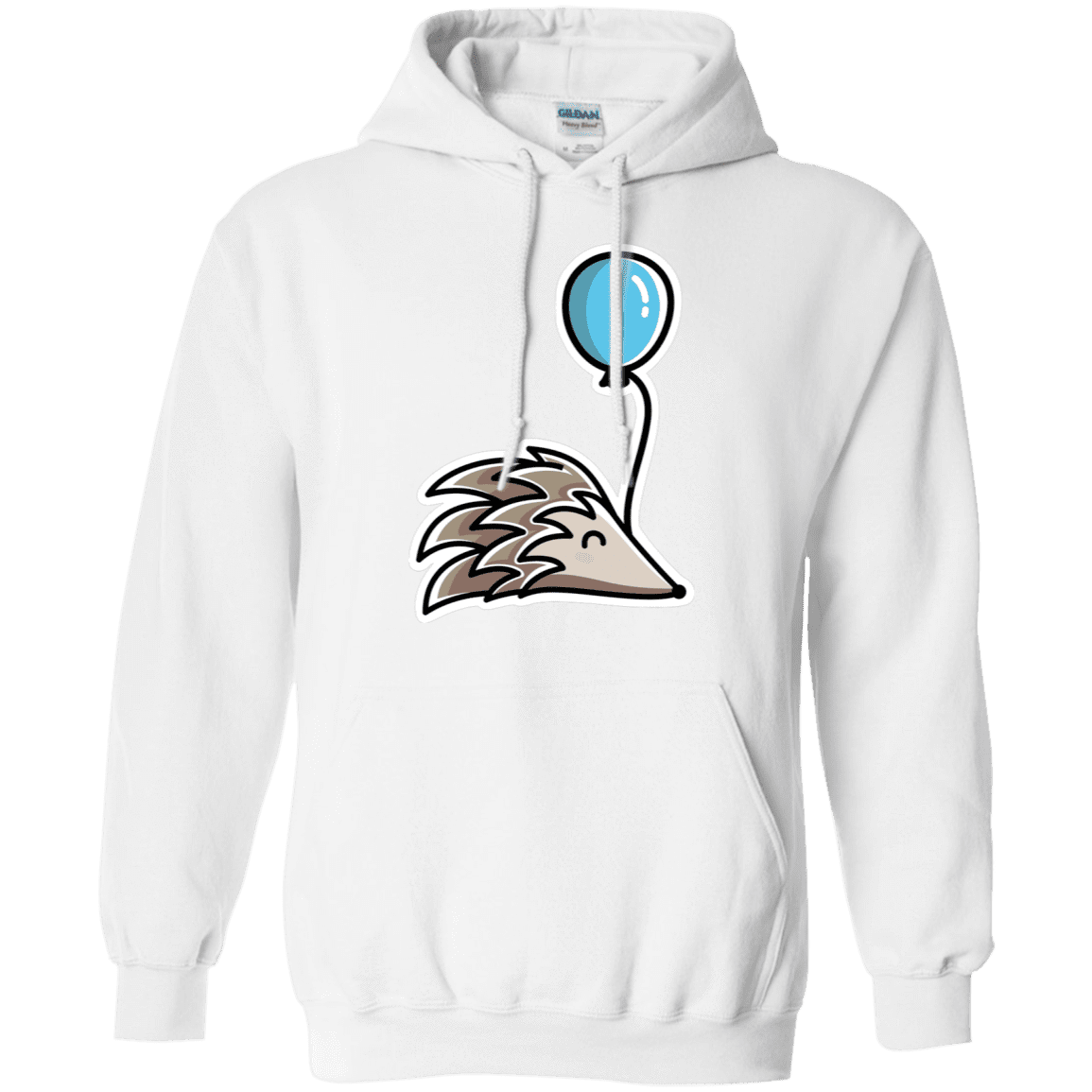 Sweatshirts White / S Kawaii Hedgehog with Balloon Pullover Hoodie