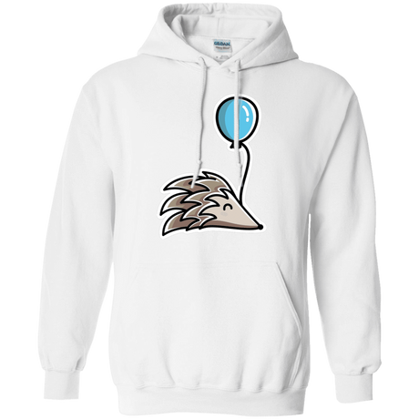 Sweatshirts White / S Kawaii Hedgehog with Balloon Pullover Hoodie