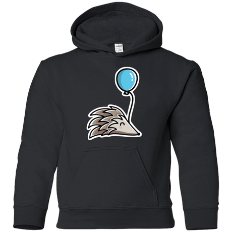 Sweatshirts Black / YS Kawaii Hedgehog with Balloon Youth Hoodie