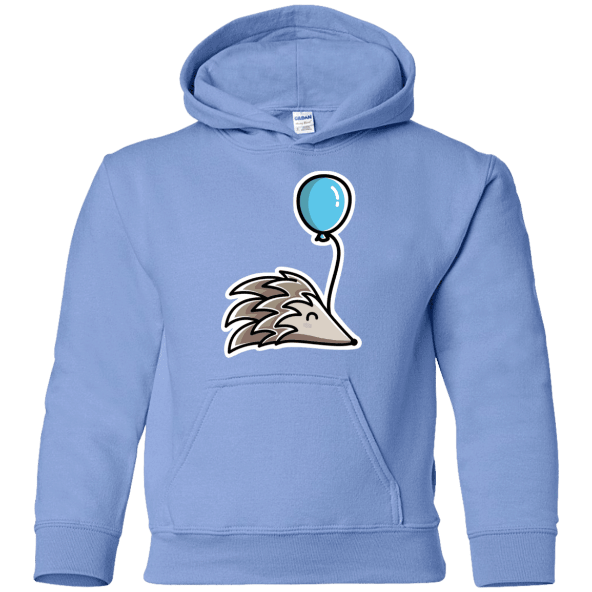 Sweatshirts Carolina Blue / YS Kawaii Hedgehog with Balloon Youth Hoodie