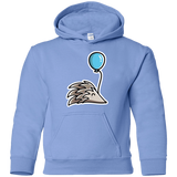 Sweatshirts Carolina Blue / YS Kawaii Hedgehog with Balloon Youth Hoodie