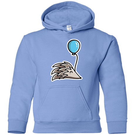 Sweatshirts Carolina Blue / YS Kawaii Hedgehog with Balloon Youth Hoodie