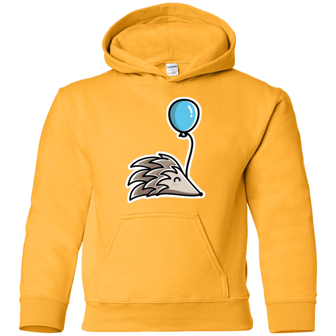 Sweatshirts Gold / YS Kawaii Hedgehog with Balloon Youth Hoodie