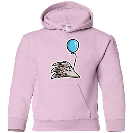 Sweatshirts Light Pink / YS Kawaii Hedgehog with Balloon Youth Hoodie