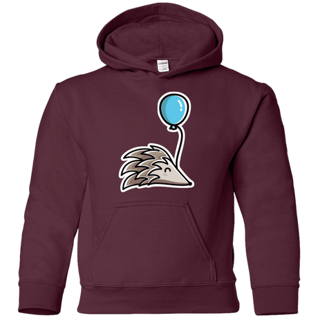 Sweatshirts Maroon / YS Kawaii Hedgehog with Balloon Youth Hoodie