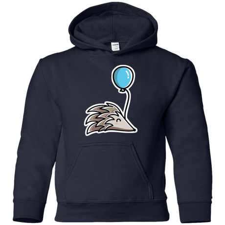 Sweatshirts Navy / YS Kawaii Hedgehog with Balloon Youth Hoodie