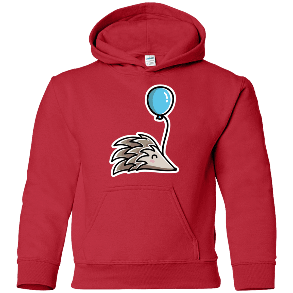 Sweatshirts Red / YS Kawaii Hedgehog with Balloon Youth Hoodie