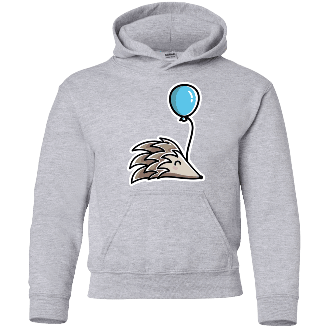 Sweatshirts Sport Grey / YS Kawaii Hedgehog with Balloon Youth Hoodie