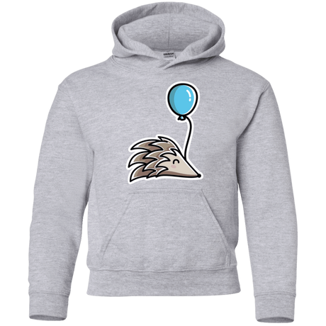 Sweatshirts Sport Grey / YS Kawaii Hedgehog with Balloon Youth Hoodie