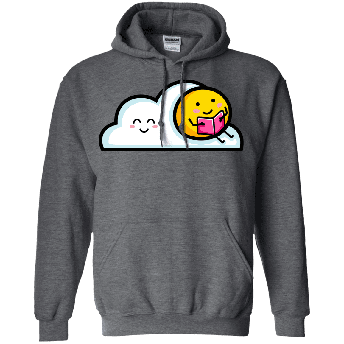 Sweatshirts Dark Heather / S Kawaii Love Summer Reading Pullover Hoodie