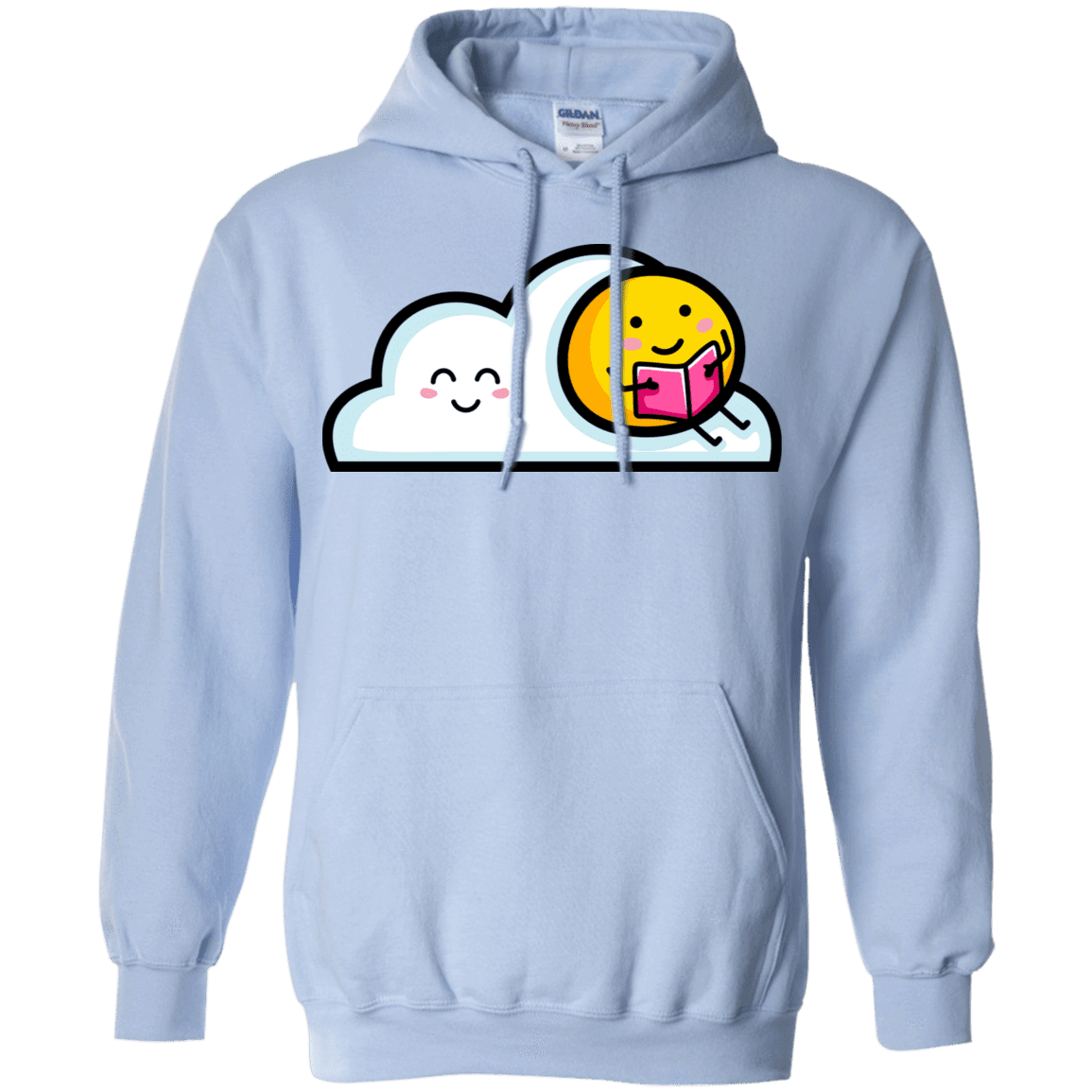 Sweatshirts Light Blue / S Kawaii Love Summer Reading Pullover Hoodie