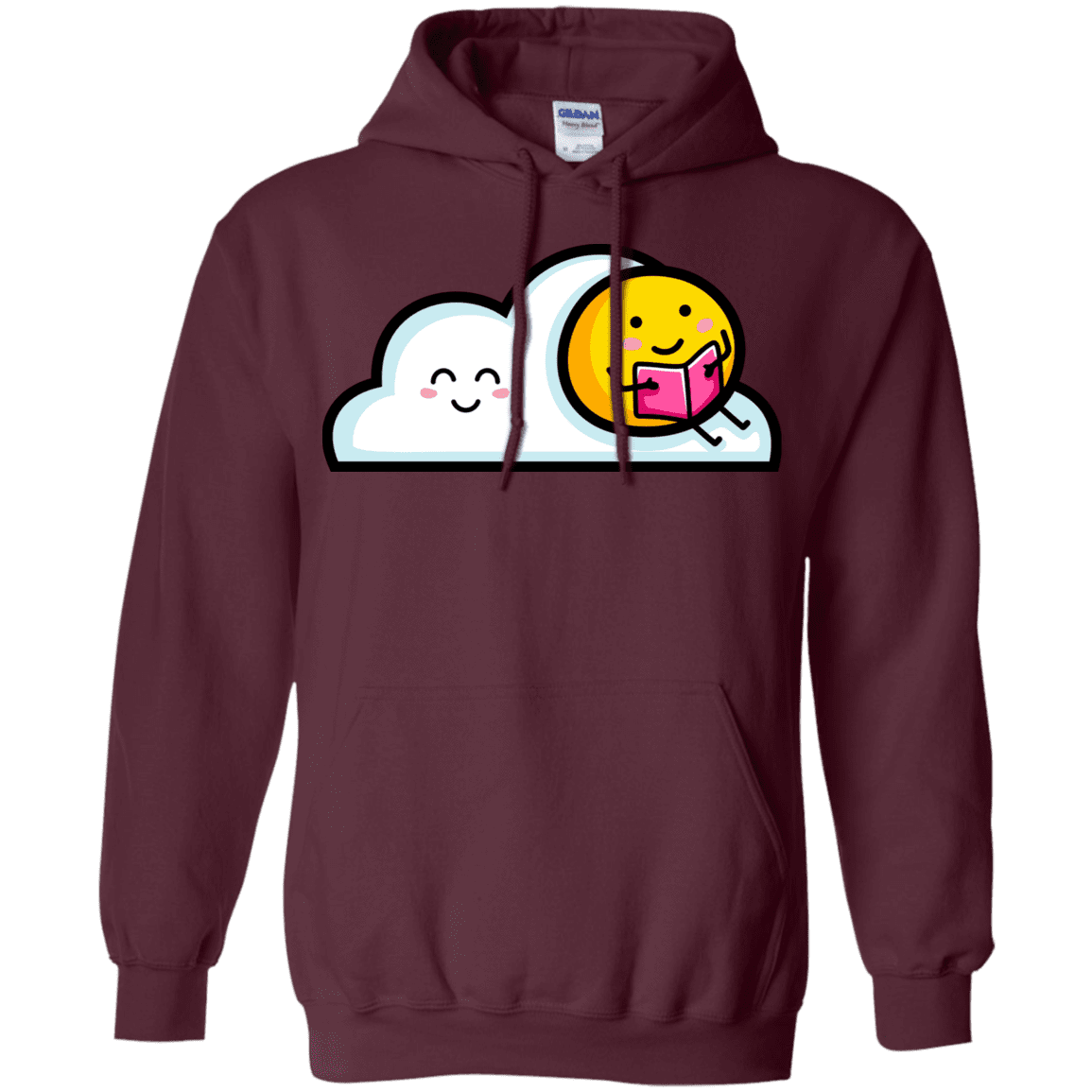 Sweatshirts Maroon / S Kawaii Love Summer Reading Pullover Hoodie