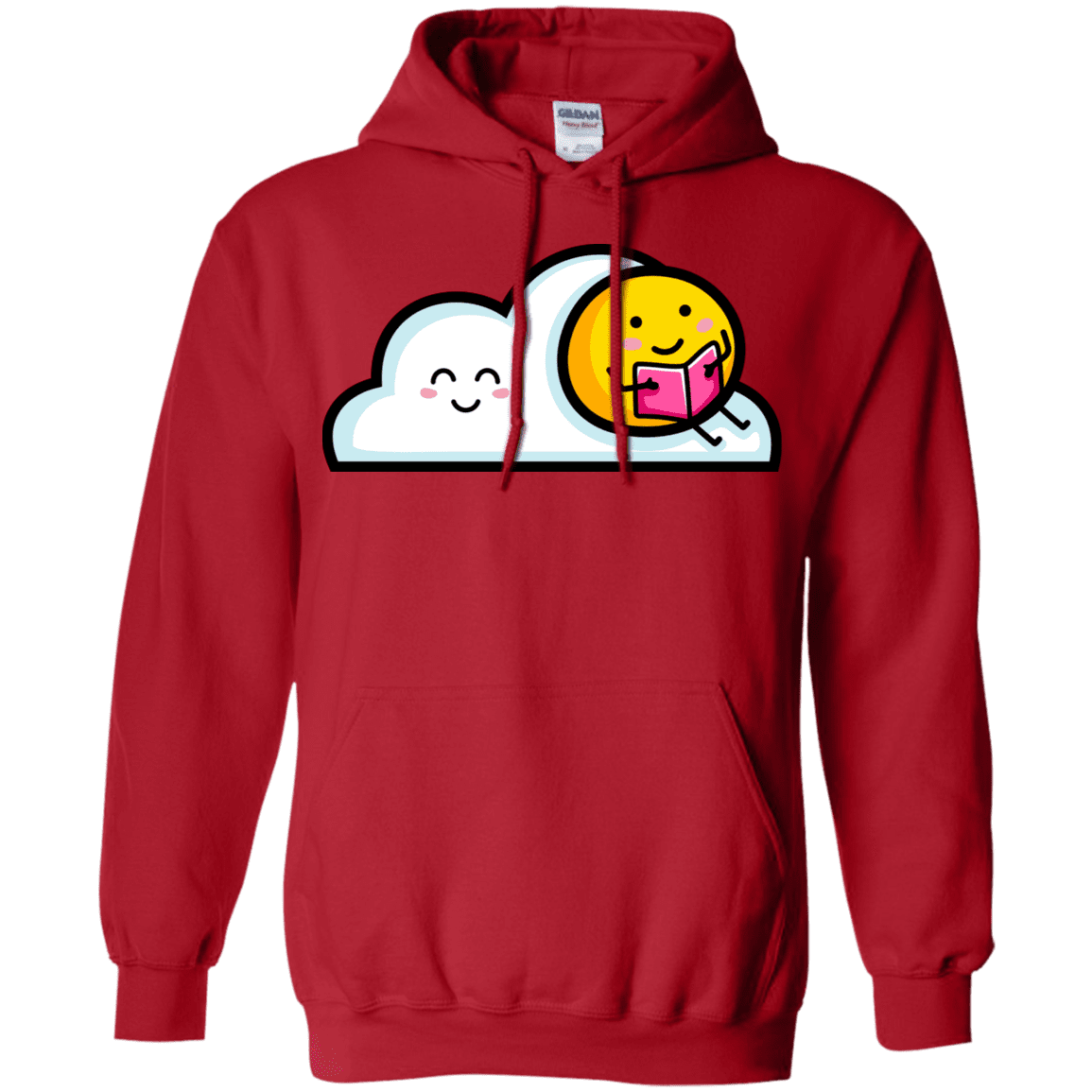 Sweatshirts Red / S Kawaii Love Summer Reading Pullover Hoodie